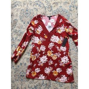 Forever 21 Red Floral Boho Dress